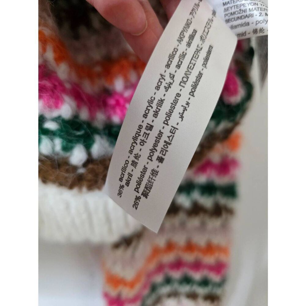 NWT Zara Striped Knit Cardigan Jacket M - Picture 8 of 9